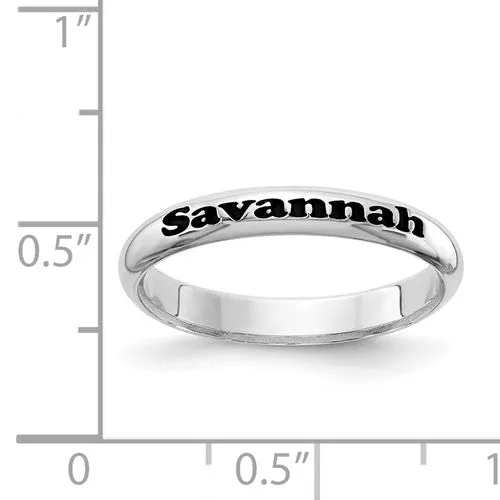 Sterling Silver Stackable Name Ring