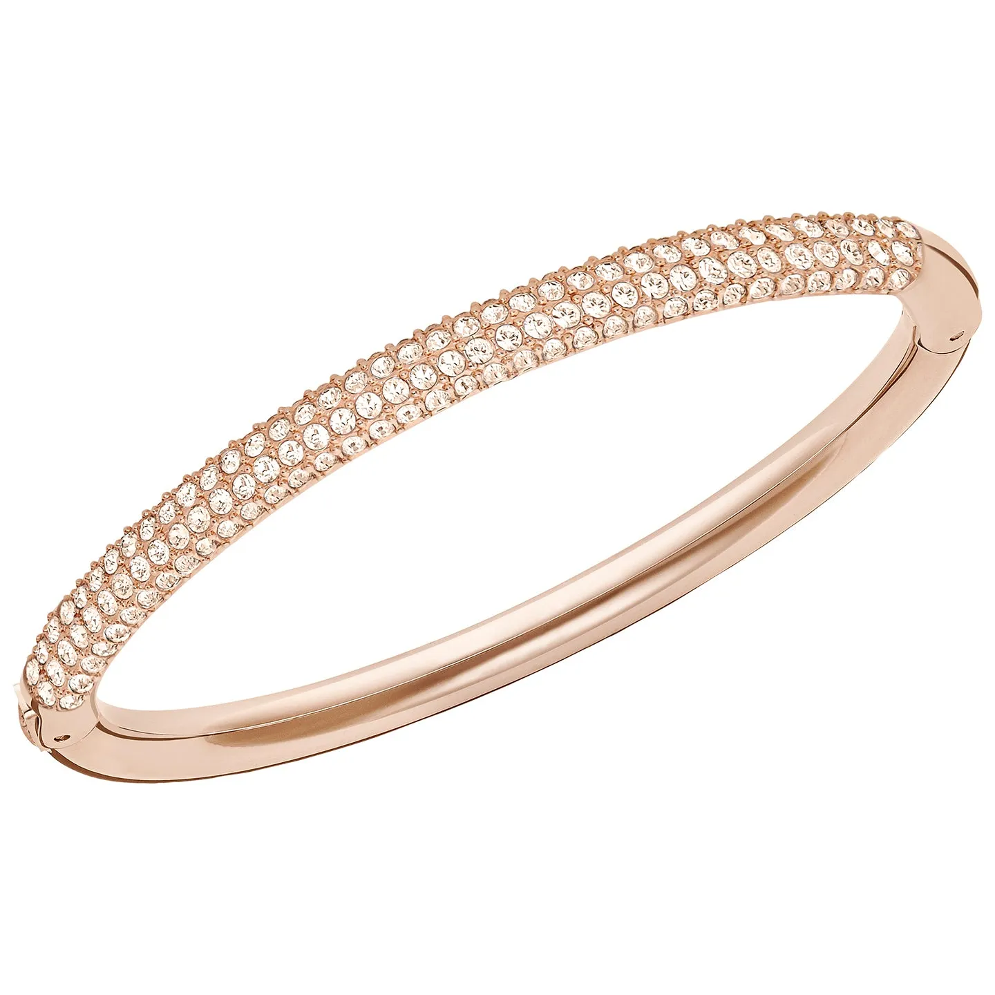 STONE MINI BANGLE, WHITE, ROSE GOLD PLATING