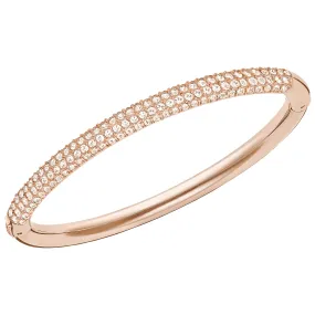 STONE MINI BANGLE, WHITE, ROSE GOLD PLATING