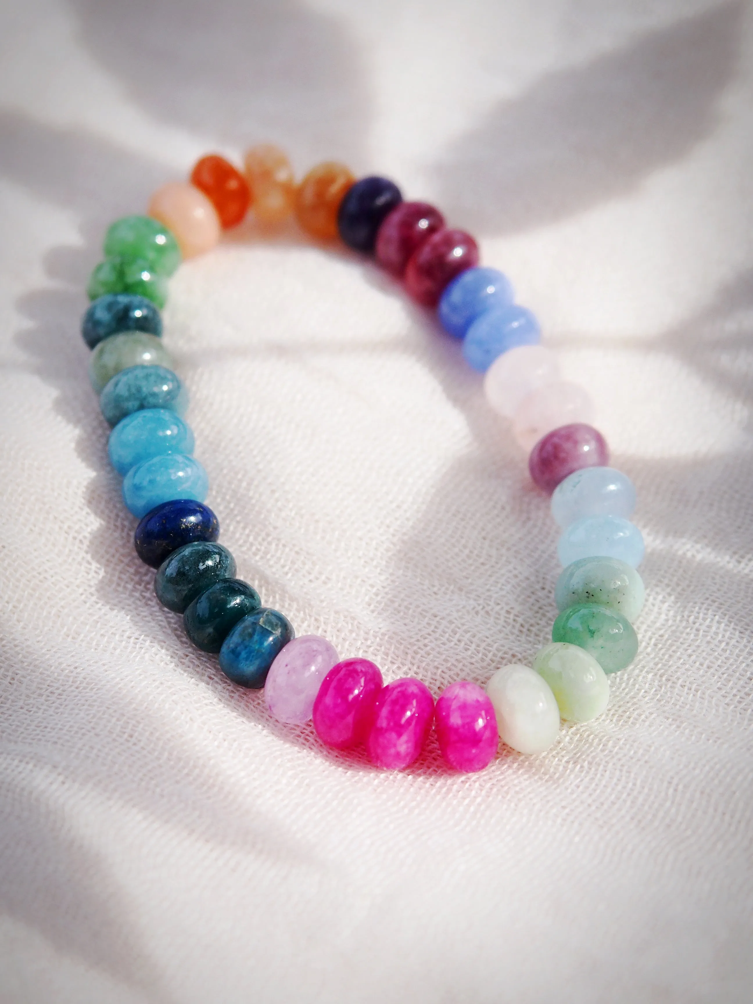 Stretchy Rainbow Gemstone Bracelet - Leinani