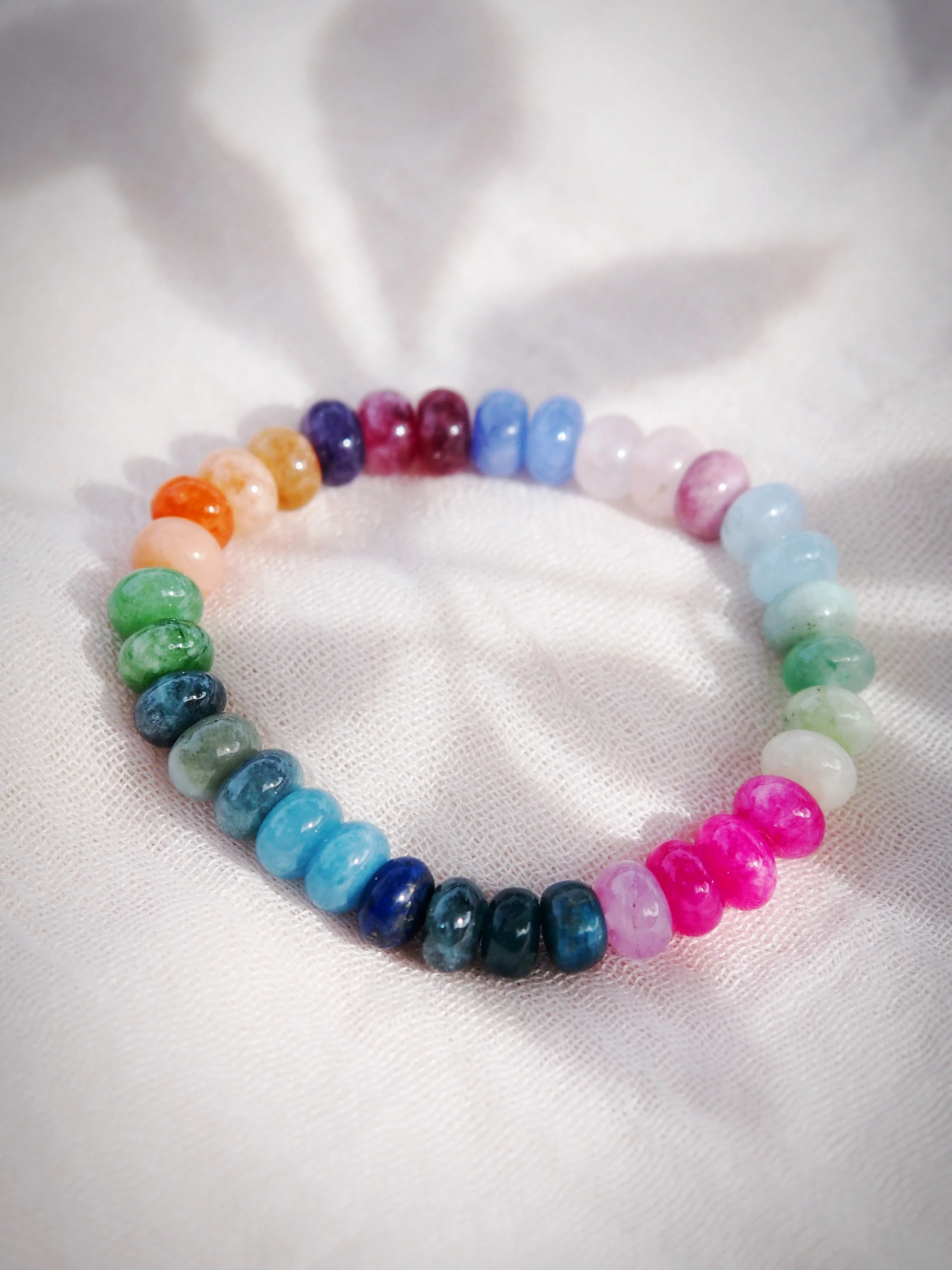 Stretchy Rainbow Gemstone Bracelet - Leinani