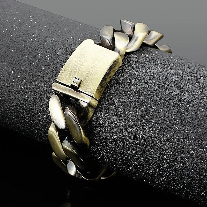 Stylish Men's Colorful Titanium Steel Bracelet - European and American Fashion Wholesale Jewelry