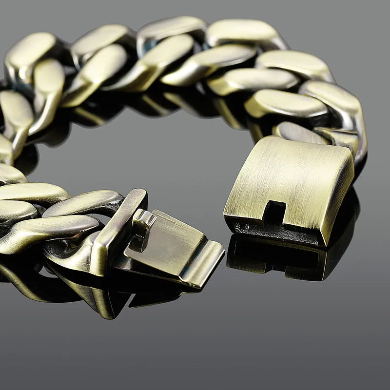 Stylish Men's Colorful Titanium Steel Bracelet - European and American Fashion Wholesale Jewelry