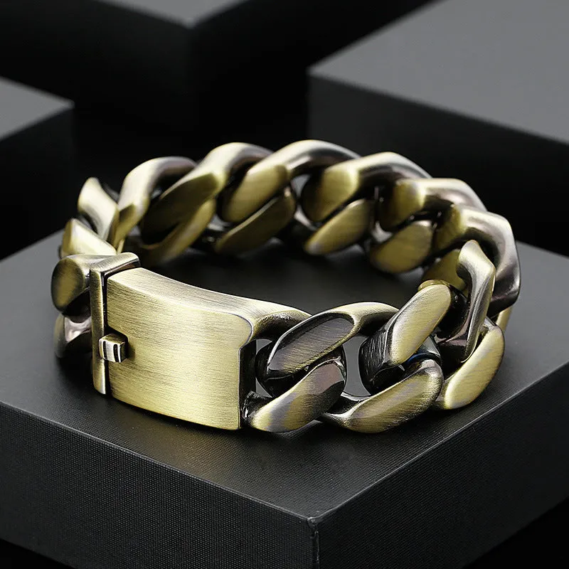 Stylish Men's Colorful Titanium Steel Bracelet - European and American Fashion Wholesale Jewelry