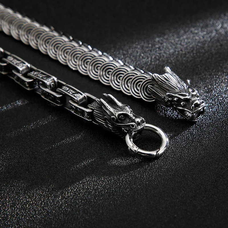 Stylish Retro Titanium Steel Dragon Bracelet for Men - American and European Fashion Statement