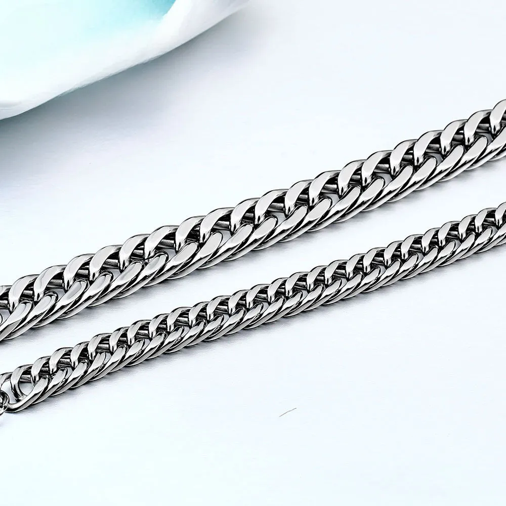 Stylish Titanium Steel Cuban Chain & Snake Bone Men's Bracelet