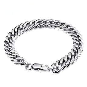 Stylish Titanium Steel Cuban Chain & Snake Bone Men's Bracelet