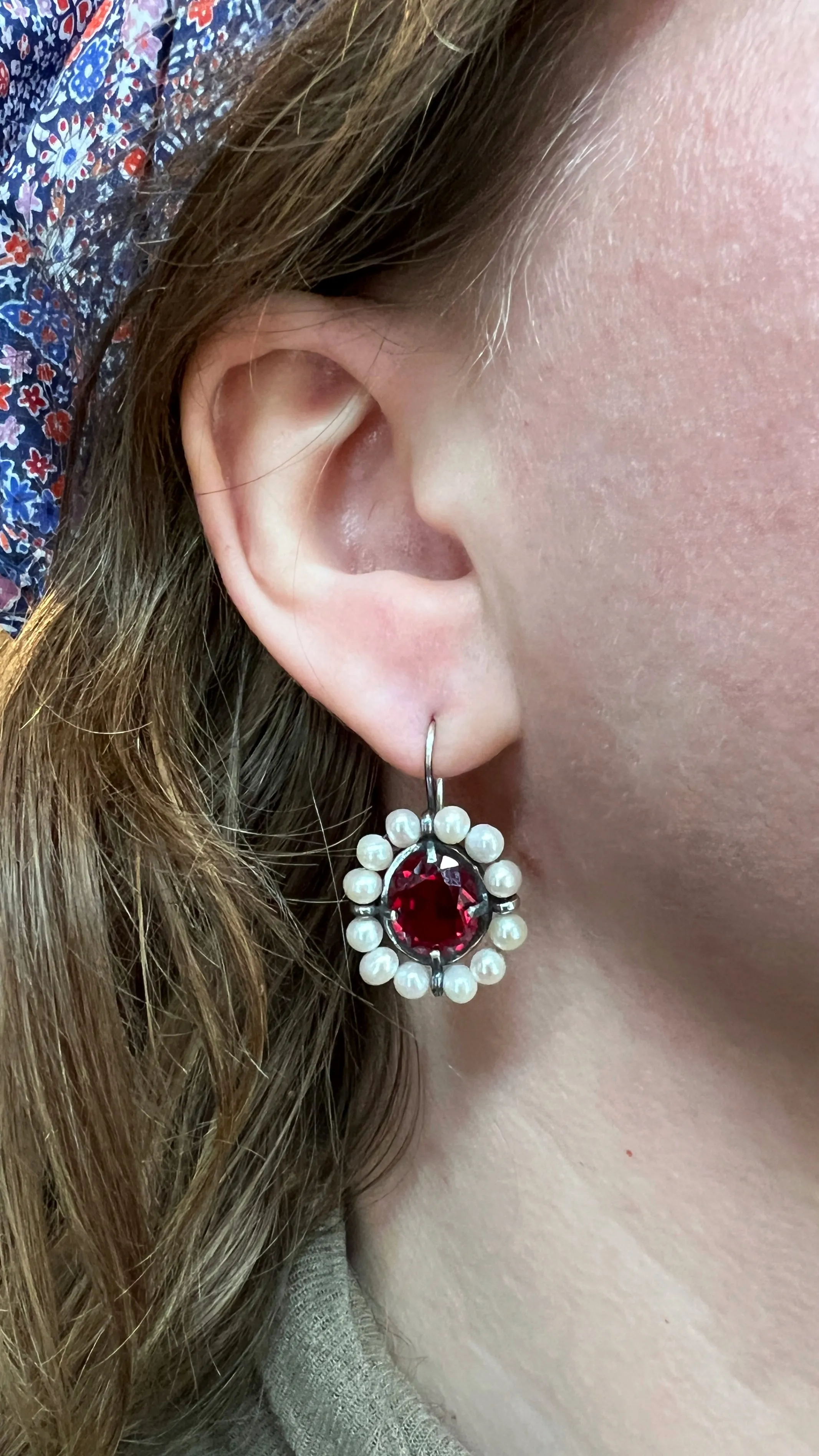 Surround Earrings, Ruby