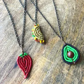 Teeny Tiny Beaded Taco Tuesday Necklace Gift Set