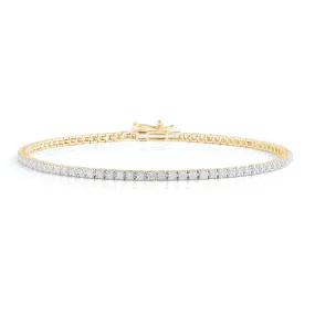 Tennis Bracelet with 1.00ct of Laboratory Grown Diamonds in 9ct Yellow Gold