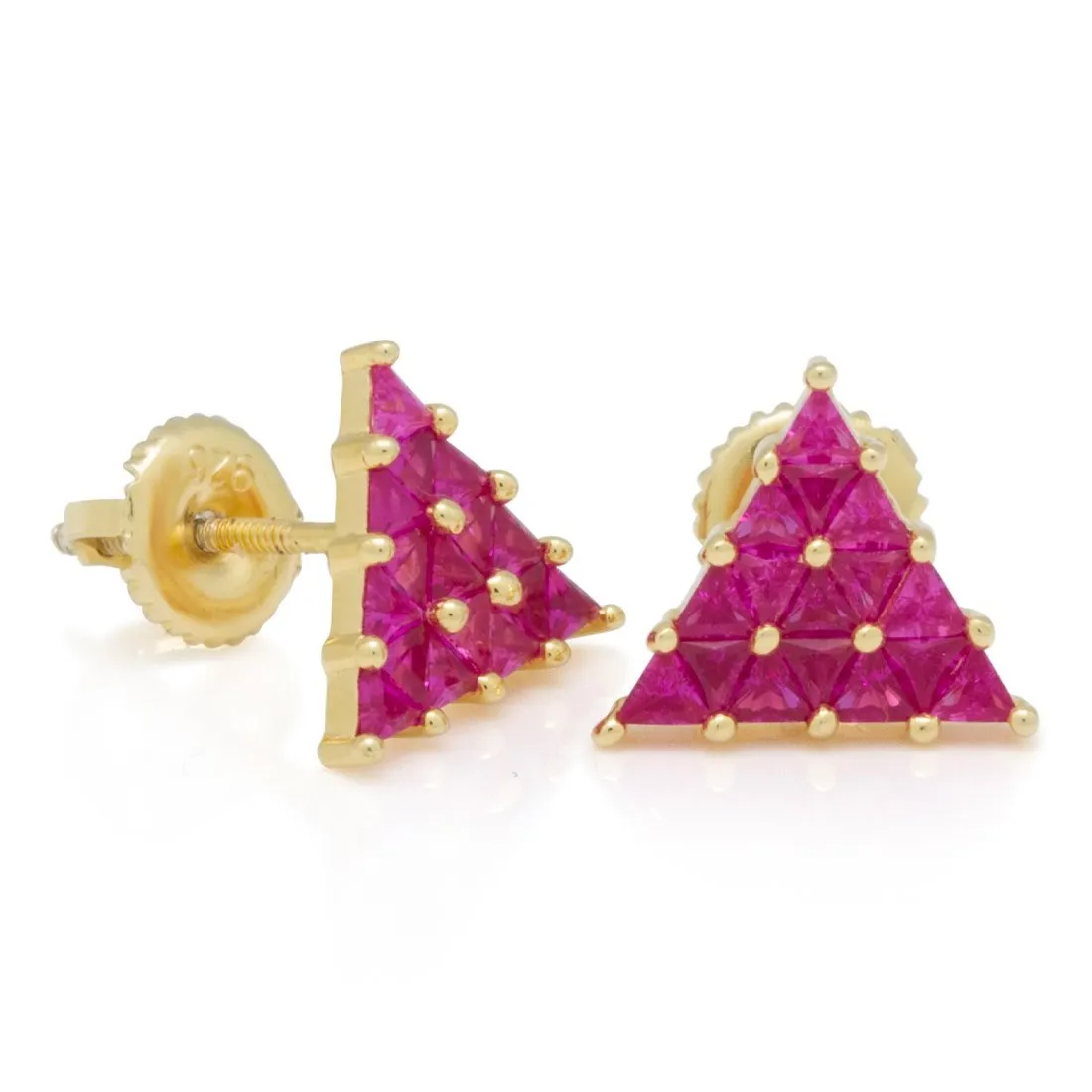 The 14K Gold .925 Sterling Silver Ruby Trinus Earrings