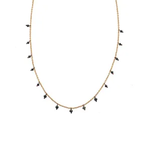 The Adeline Black Diamond Necklace in Rose Gold