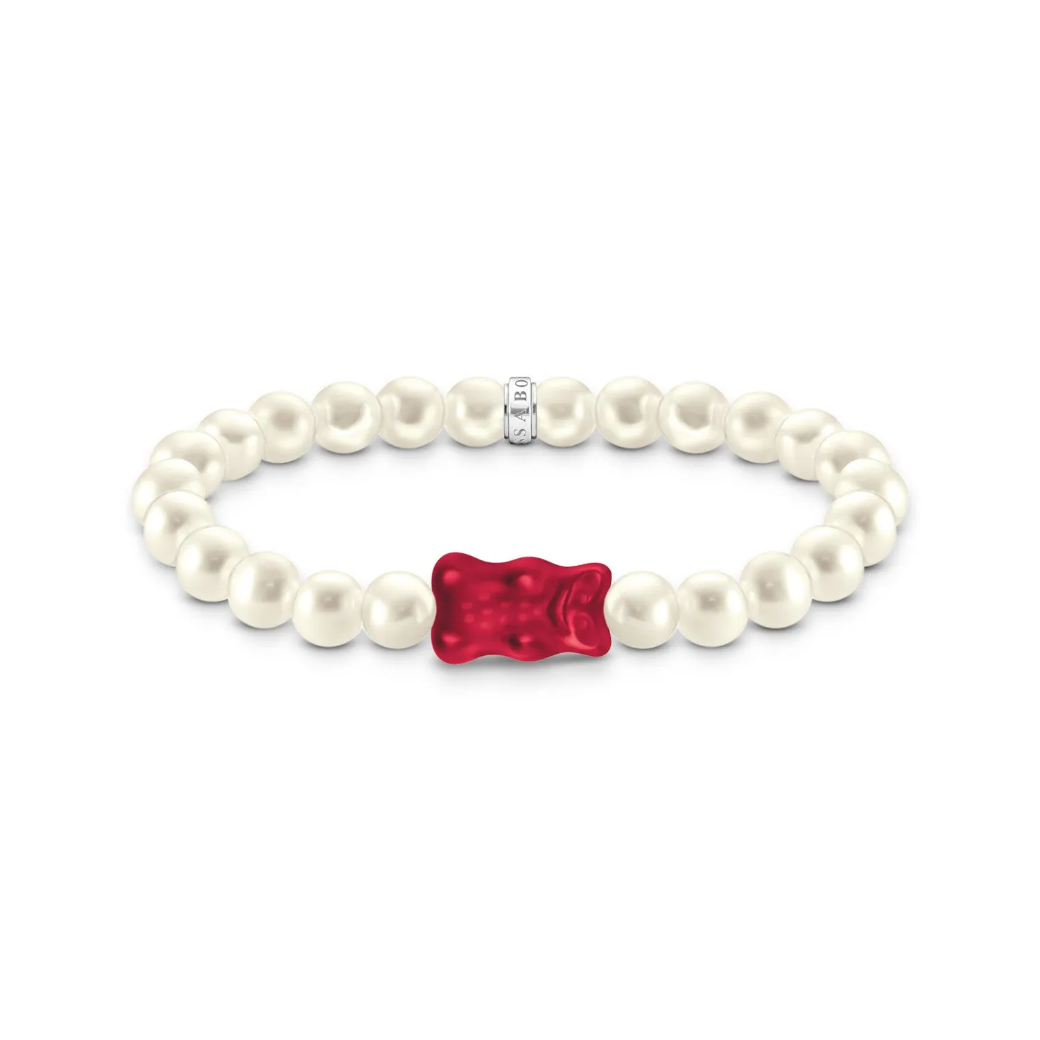 Thomas Sabo Sterling Silver Haribo Pearl Red Bear 17cm Bracelet