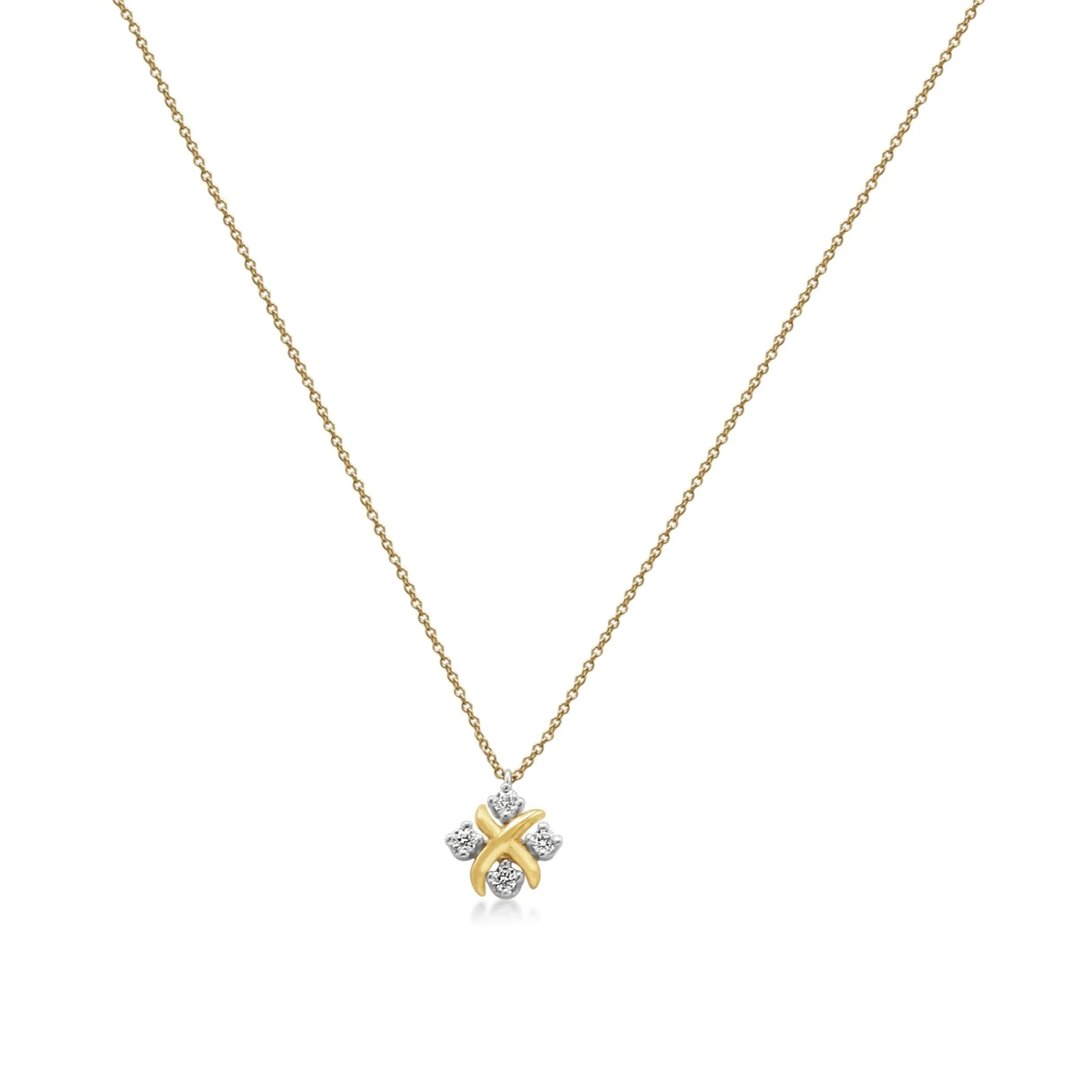 Tiffany & Co Schlumberger Lynn Diamond Pendant On Necklace