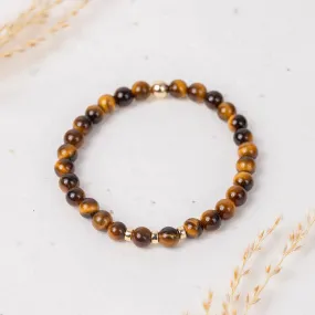 Tiger Eye Gemstone Bracelet - 6mm Beads