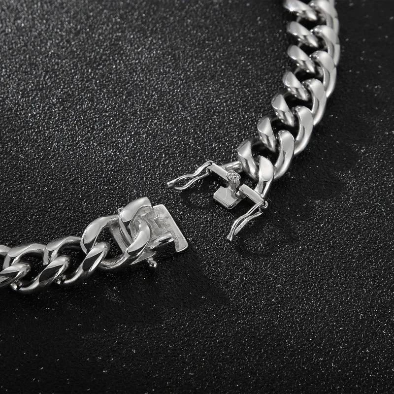 Titanium Steel Cuban Link Bracelet Necklace for Men - European and American Trend