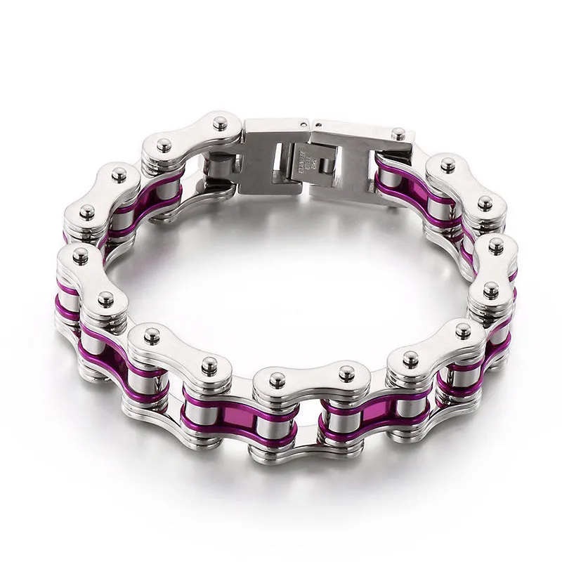 Titanium Steel Men's Hip-Hop Bicycle Chain Bracelet - European and American Fashion Jewelry for Nightclub Style