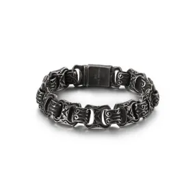 Titanium Steel Punk Cross Bracelet for Men - Domineering Stainless Steel Design