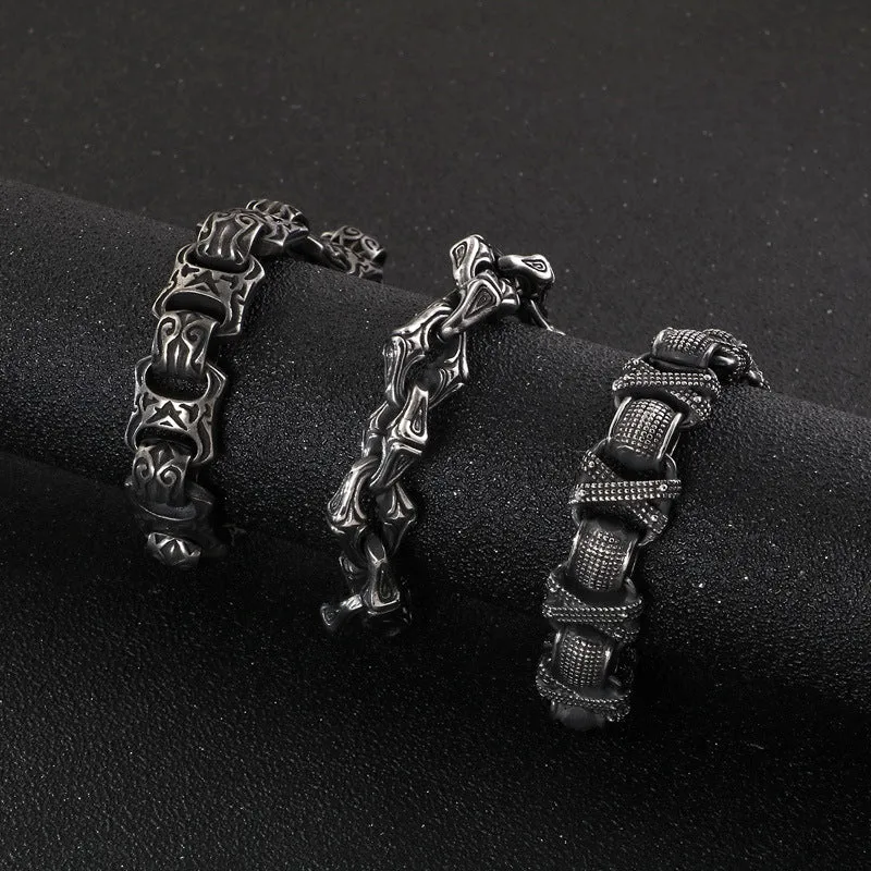 Titanium Steel Punk Cross Bracelet for Men - Domineering Stainless Steel Design