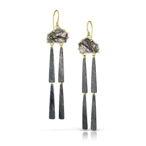 Tourmalated Quartz Triangles Earrings