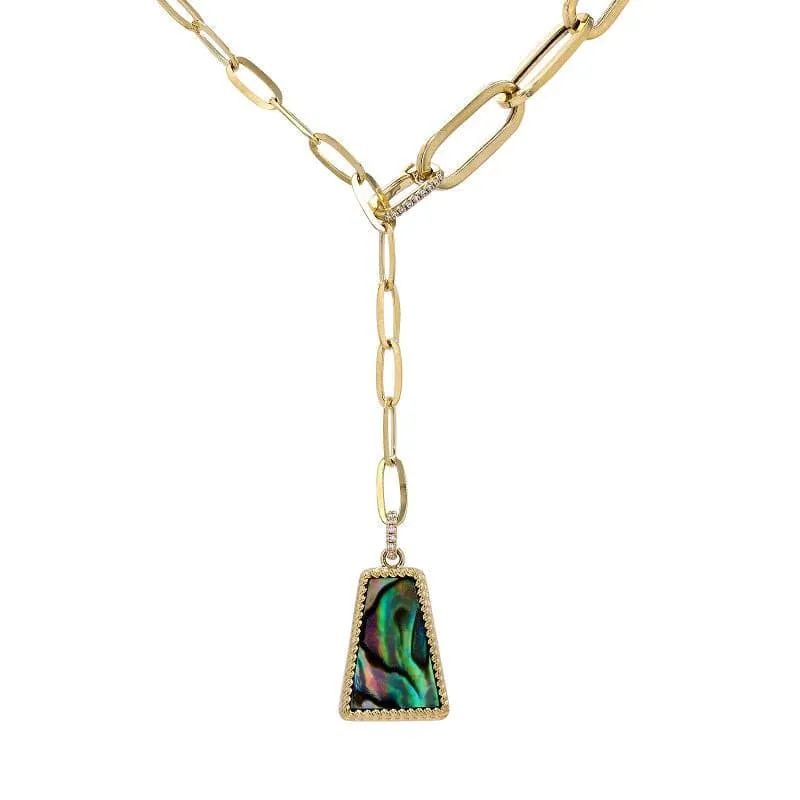 Trapezoid Pendant Graduated Link Chain Y-Necklace