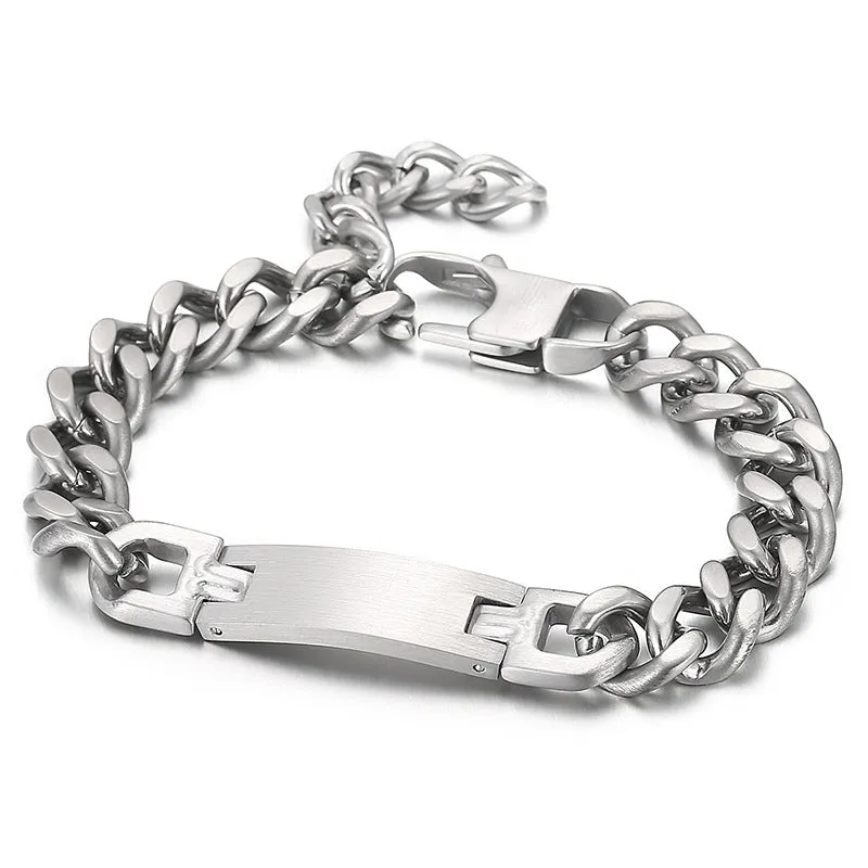 Trendy Hip Hop Cuban Chain Bracelet for Men - European and American Style Titanium Steel Accessory