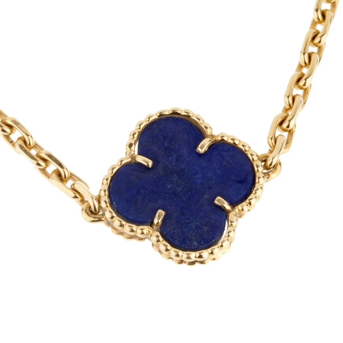 Van Cleef & Arpels Lapis Vintage Alhambra Gold Bracelet