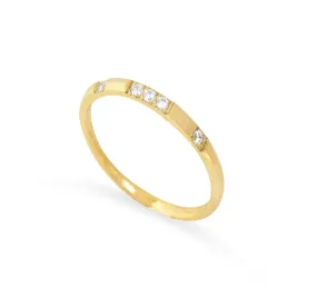 VEDA DAINTY GOLD CZ DIAMOND STACKABLE RING