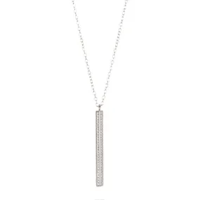 Vertical Crystal Bar Necklace silver gold