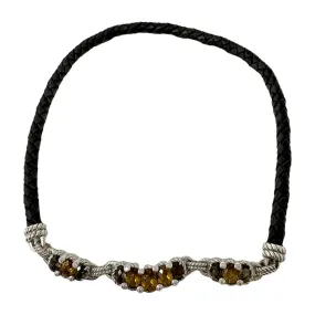 Vintage Judith Ripka Braided Cord Necklace with Citrine