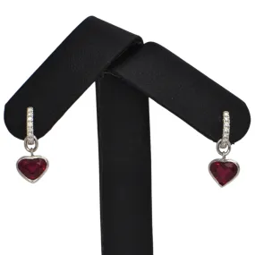 Vintage Ruby Heart 18K Gold Earring Enhancers