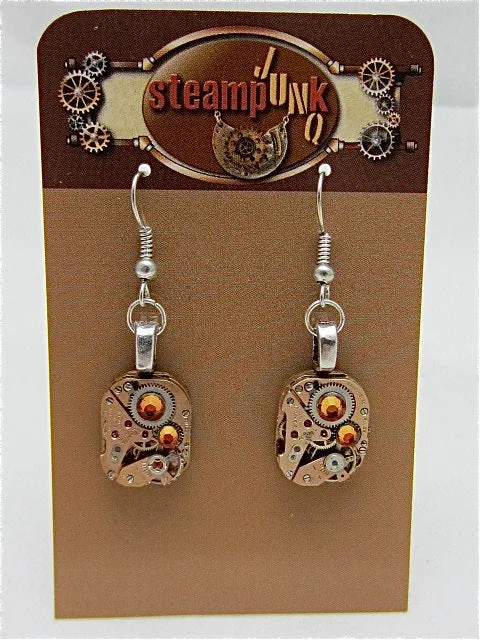 Watch movement Earrings - Gleam - Steampunk Earrings - Repurposed art