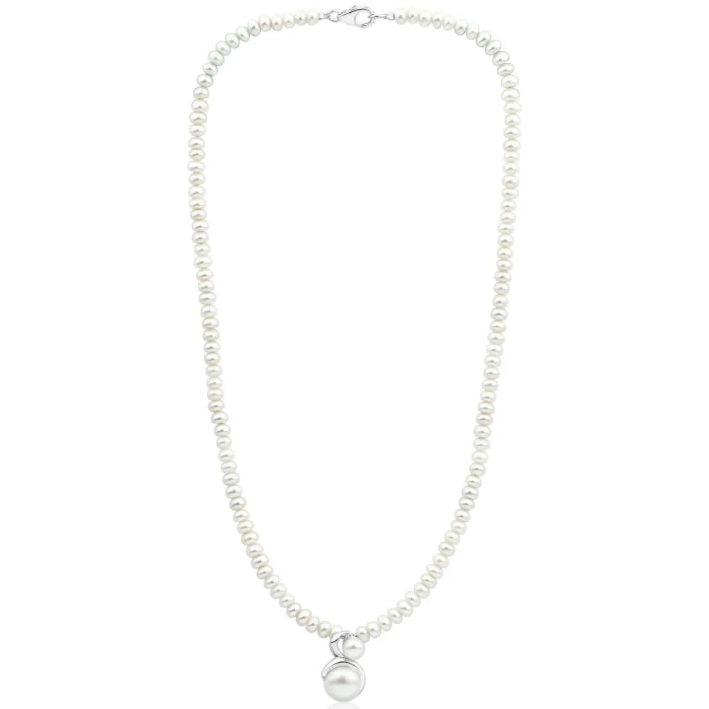 White Freshwater Clasp Pearl Necklace