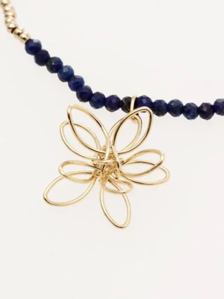 Wireworked Flower x Gemstone Bracelet