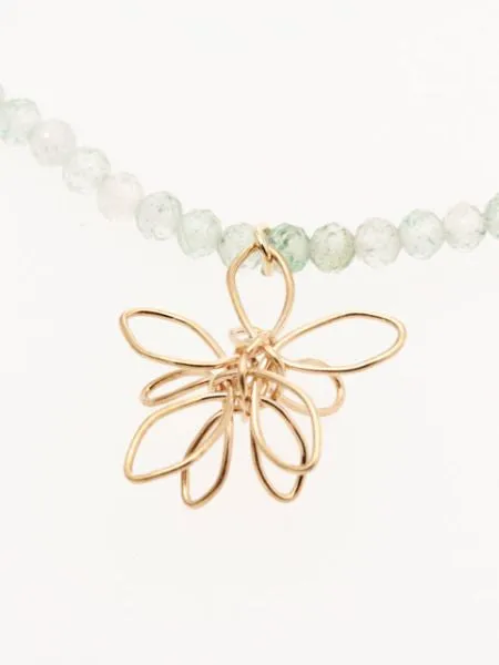 Wireworked Flower x Gemstone Bracelet