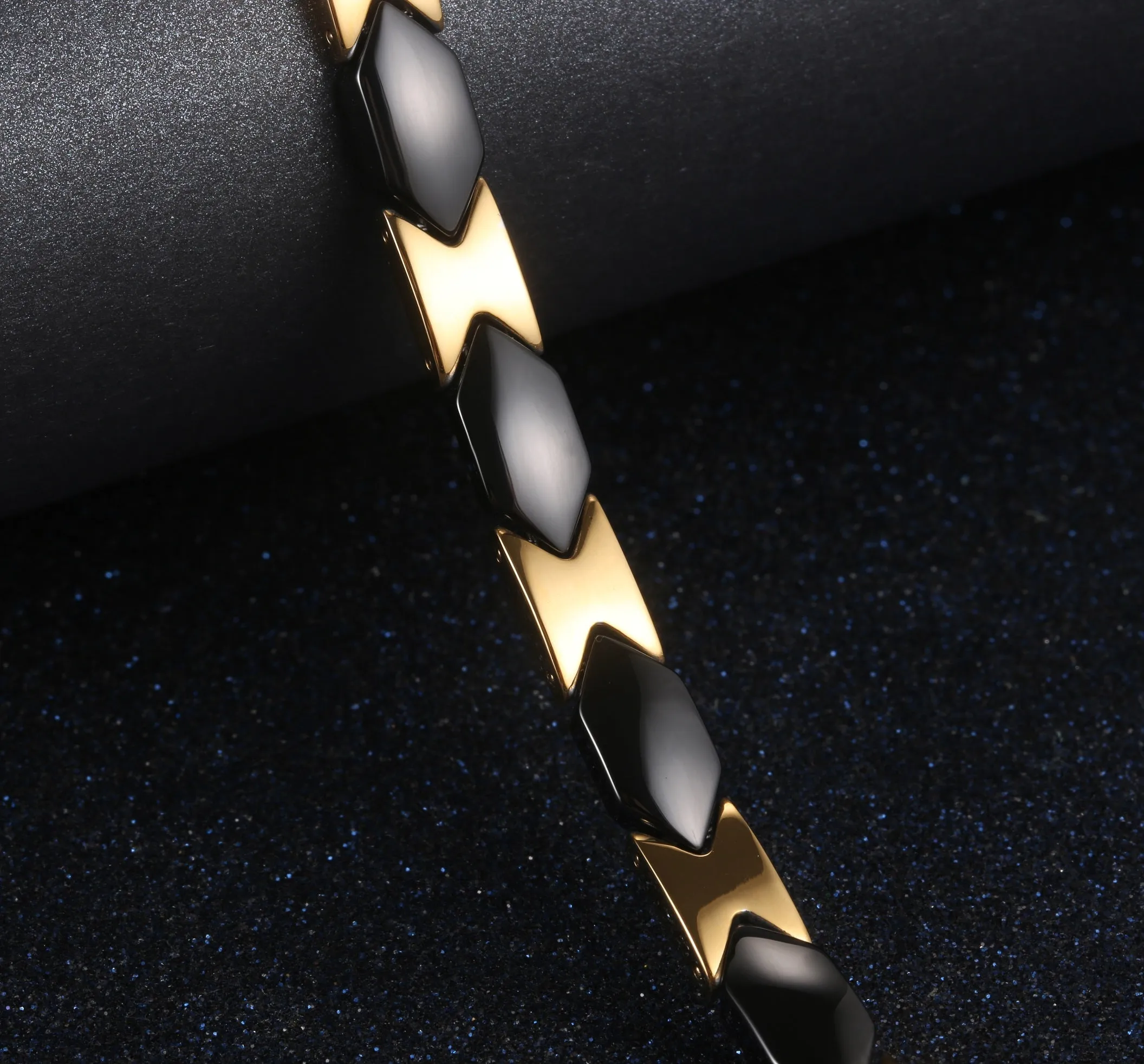 Women's Fashion Black and Gold Bracelet