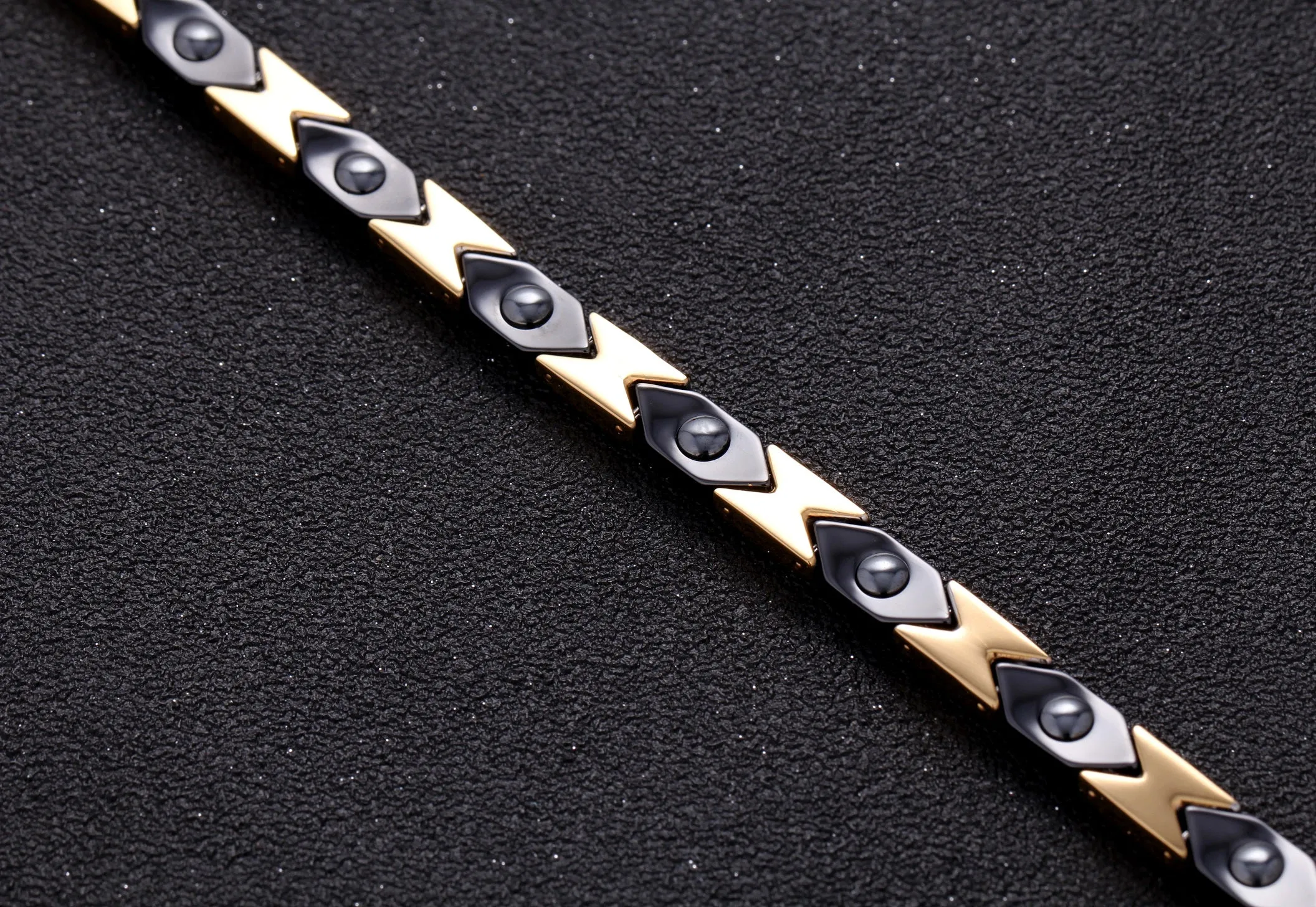 Women's Fashion Black and Gold Bracelet