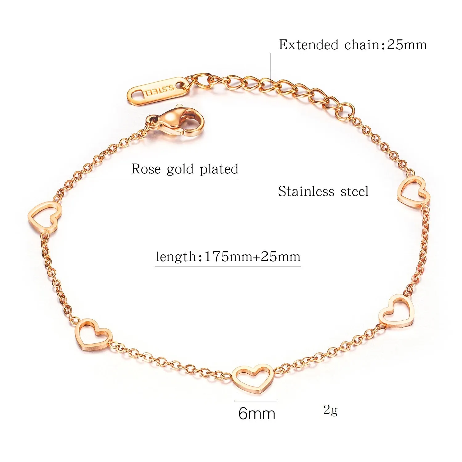 Women's Fashion Cute Heart Bracelet