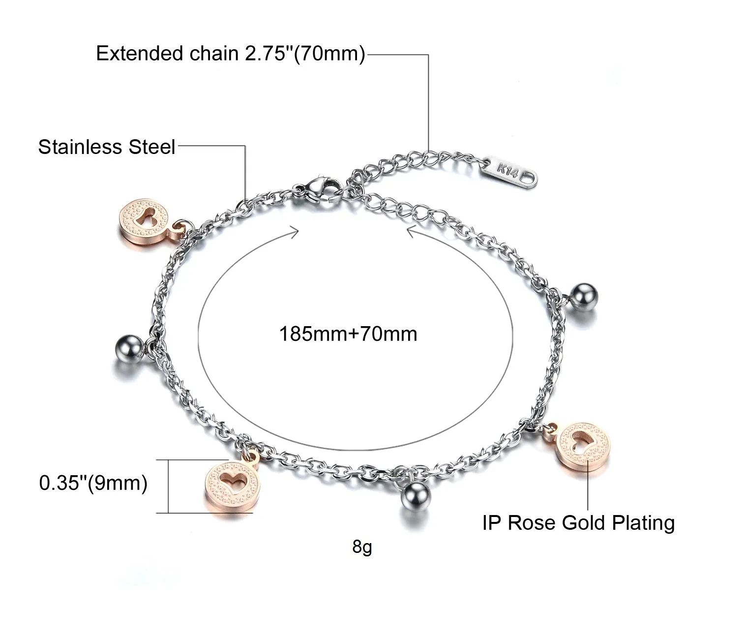 Women's Fashion Heart Bracelet