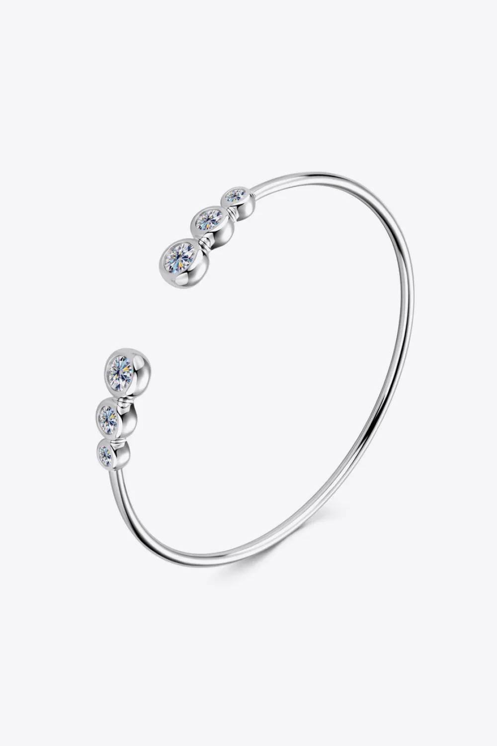 Women's Sparkling 1.8 Carat Moissanite Sterling Silver Bracelet