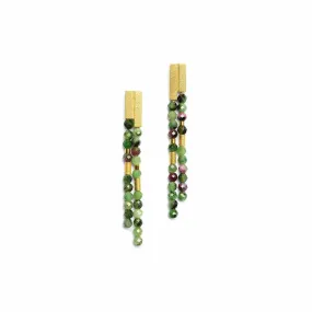 Yanika Earrings Ruby Zoisite