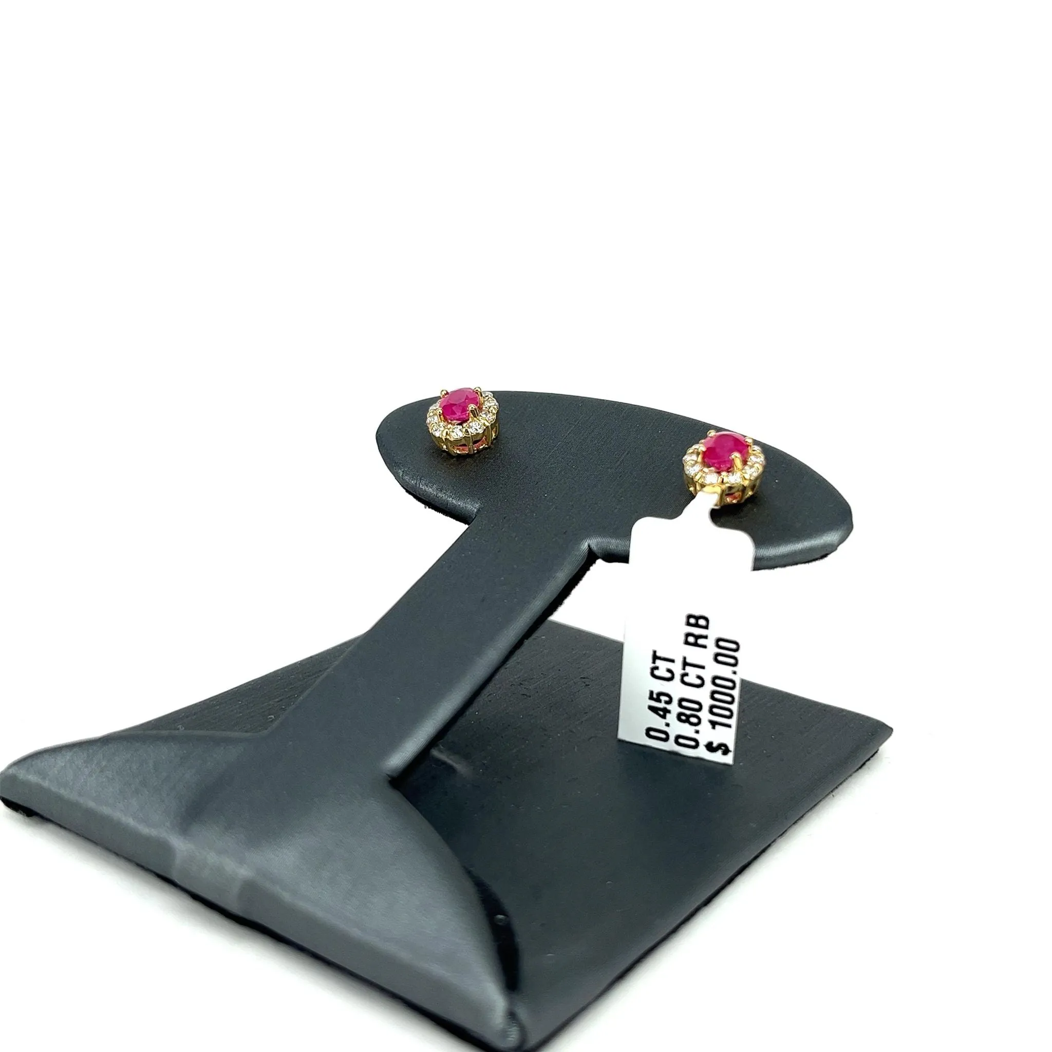 Yellow Gold Ruby Friction Back Earrings